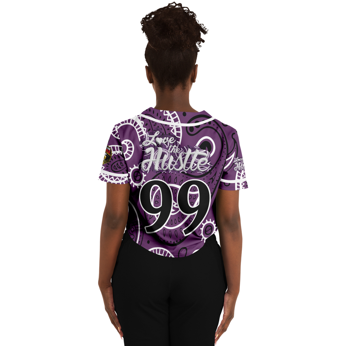 Love The Hustle® Cropped Baseball Jersey - Purple Squad