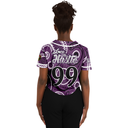Love The Hustle® Cropped Baseball Jersey - Purple Squad
