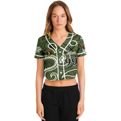 Love The Hustle® Cropped Baseball Jersey - Camo Squad
