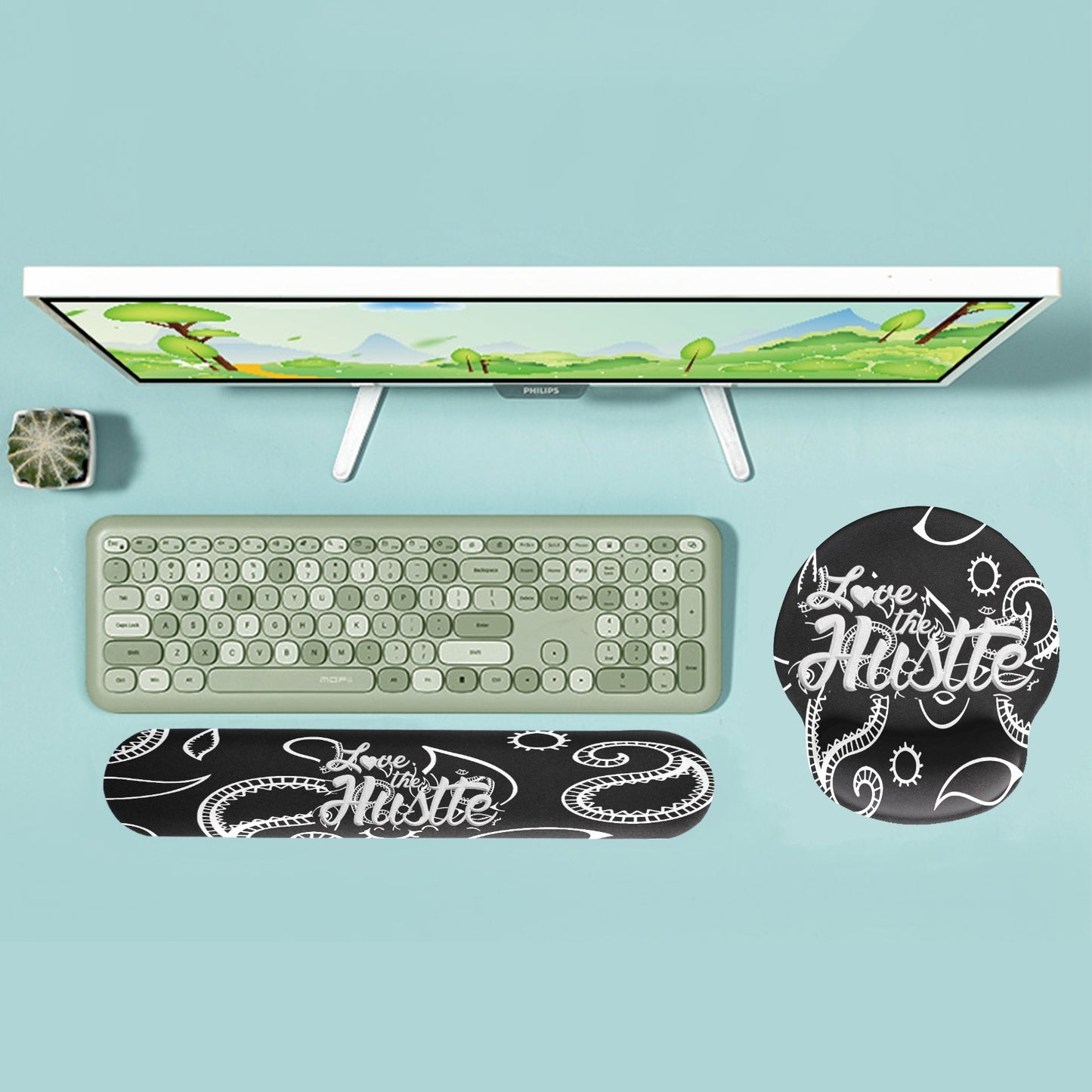 Love The Hustle Mouse Pad and Hand Rest Set