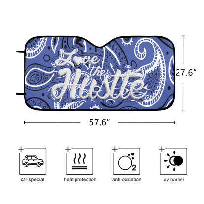 Love The Hustle Auto Sun Shade 57.6" x 27.6"（145cm x 70cm ）