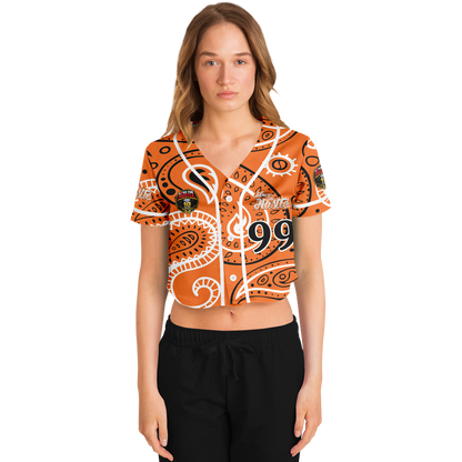Love The Hustle® Cropped Baseball Jersey - Orange Squad