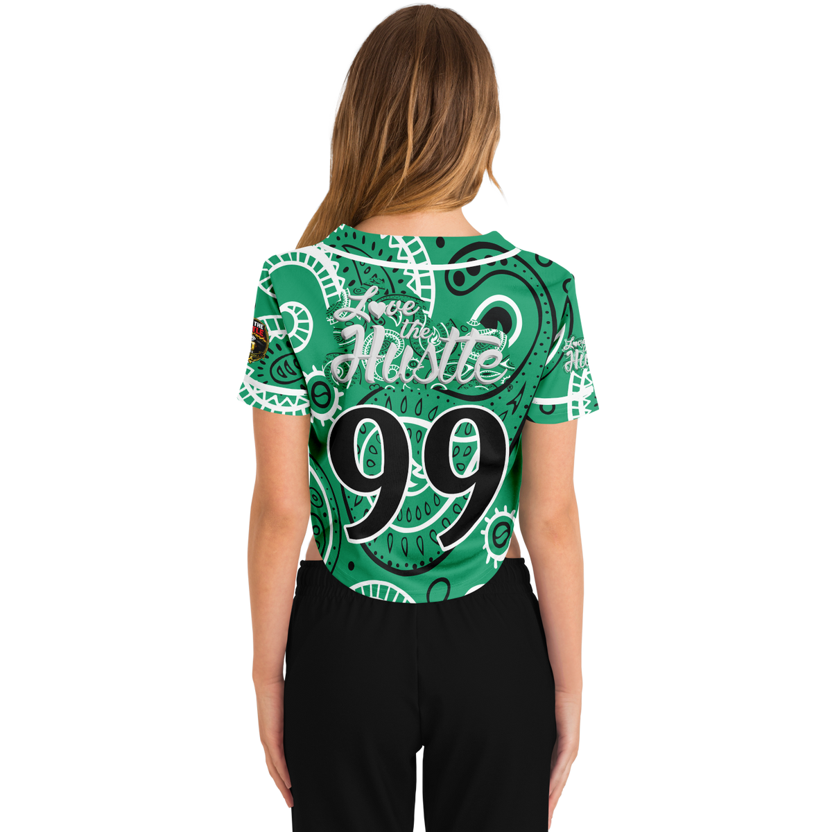 Love The Hustle® Cropped Baseball Jersey - Green Squad