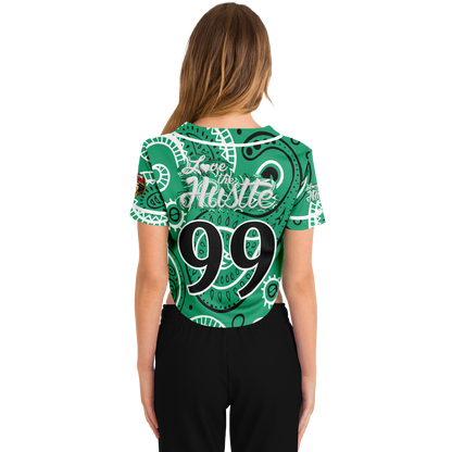 Love The Hustle® Cropped Baseball Jersey - Green Squad