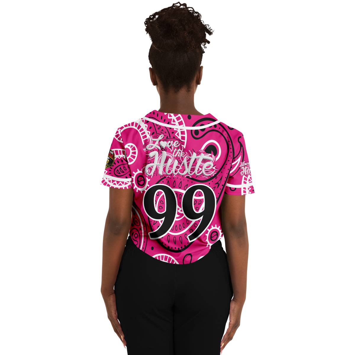 Love The Hustle® Cropped Baseball Jersey - Pink Squad