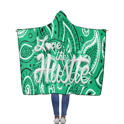 Love The Hustle Flannel Hooded Blanket 60"x80"