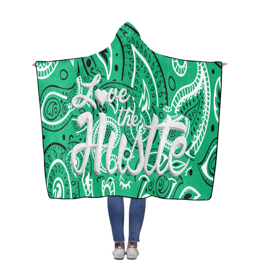 Love The Hustle Flannel Hooded Blanket 60"x80"
