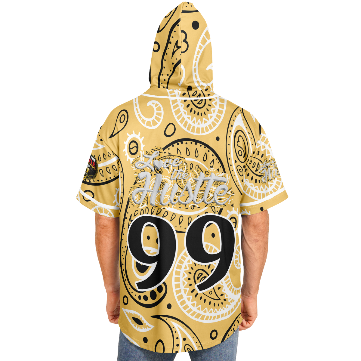 Love The Hustle® Hooded Baseball Jersey - Yellow Squad