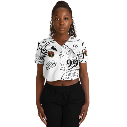 Love The Hustle® Cropped Baseball Jersey - White Squad