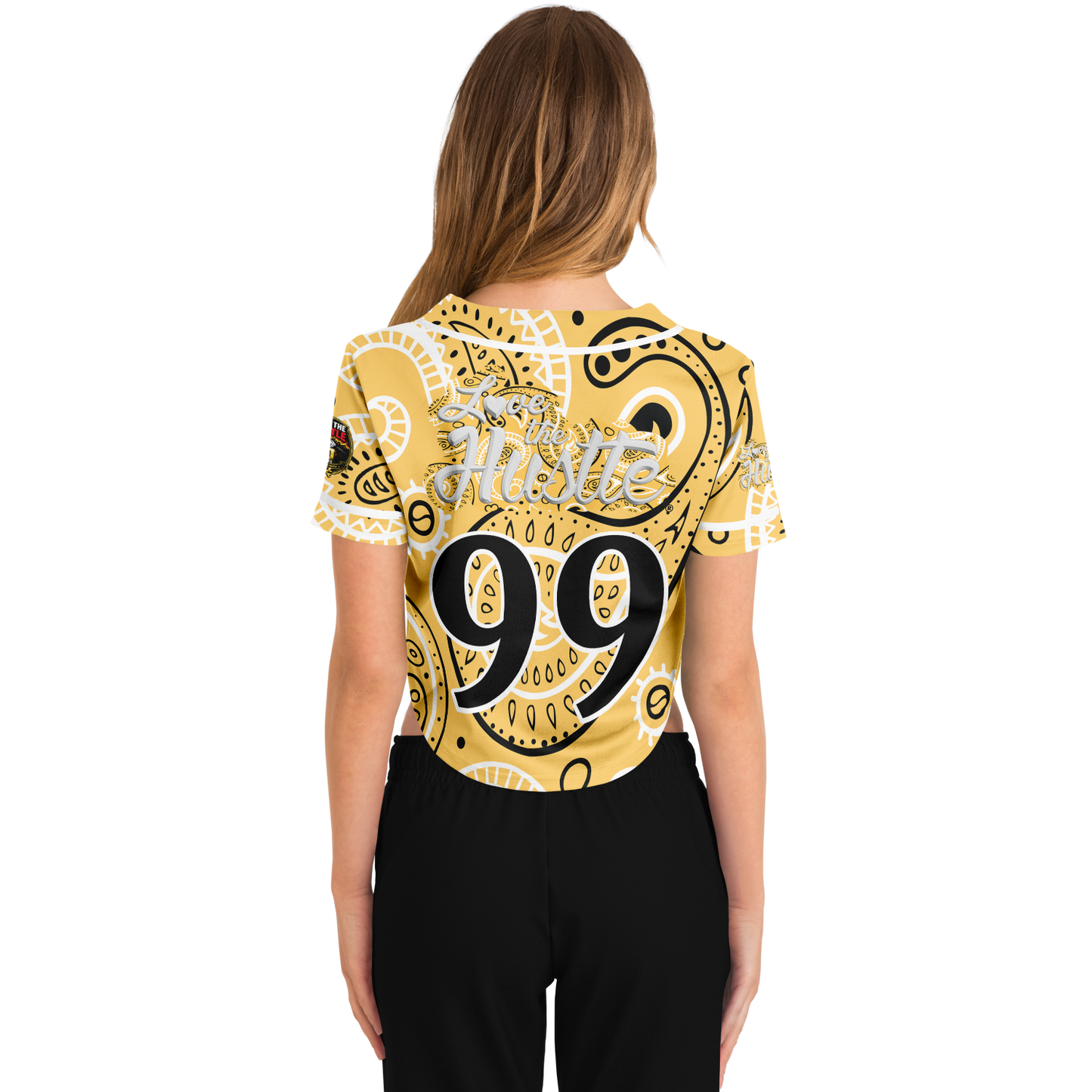 Love The Hustle® Cropped Baseball Jersey - Yellow Squad