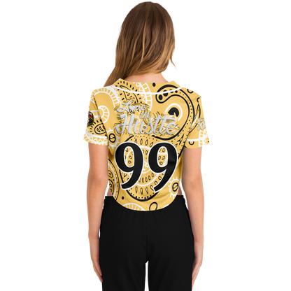 Love The Hustle® Cropped Baseball Jersey - Yellow Squad
