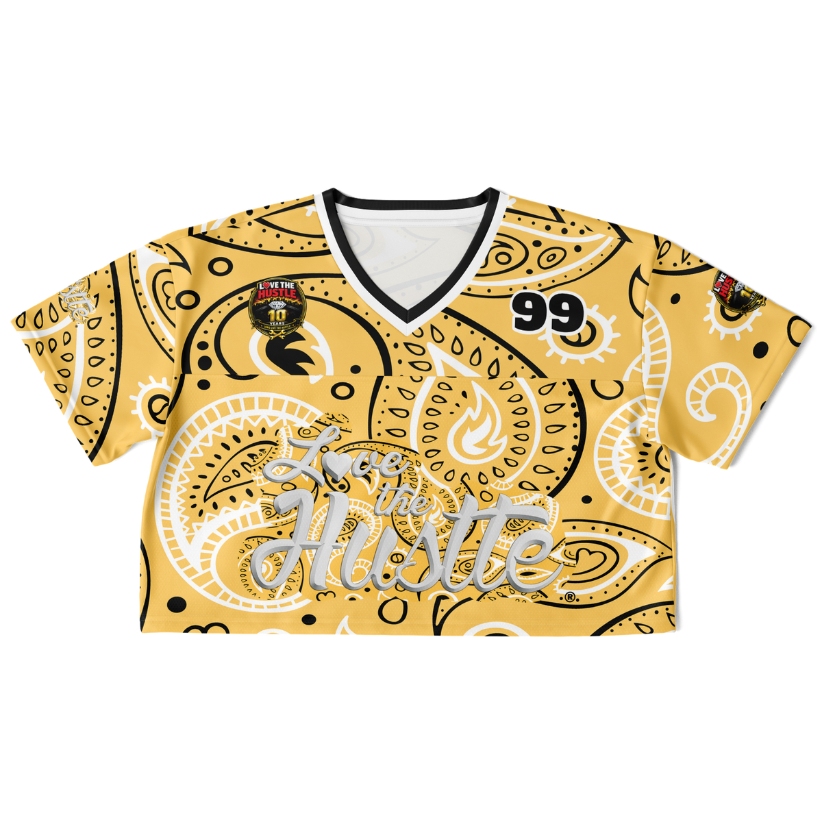 Love The Hustle® Cropped Football Jersey - Yellow Squad