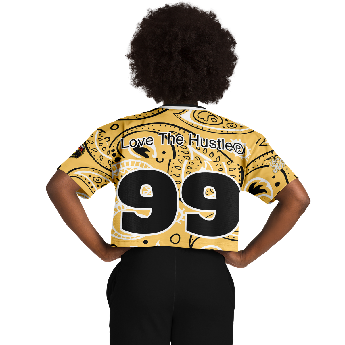 Love The Hustle® Cropped Football Jersey - Yellow Squad