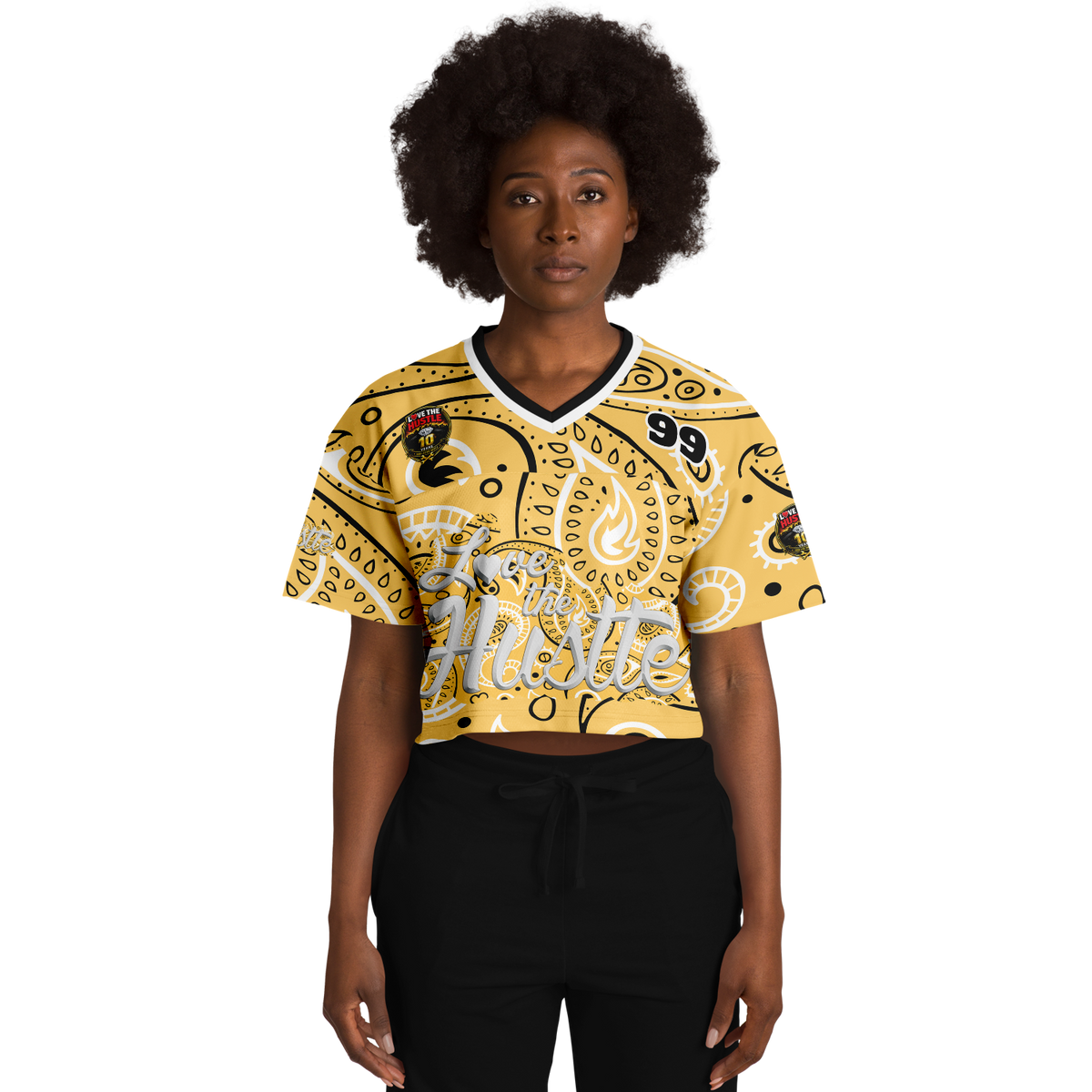 Love The Hustle® Cropped Football Jersey - Yellow Squad