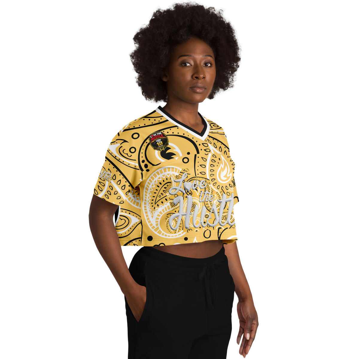 Love The Hustle® Cropped Football Jersey - Yellow Squad