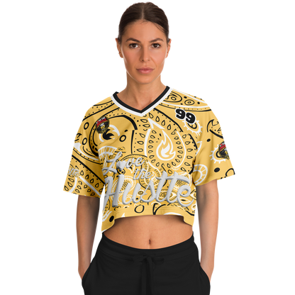 Love The Hustle® Cropped Football Jersey - Yellow Squad