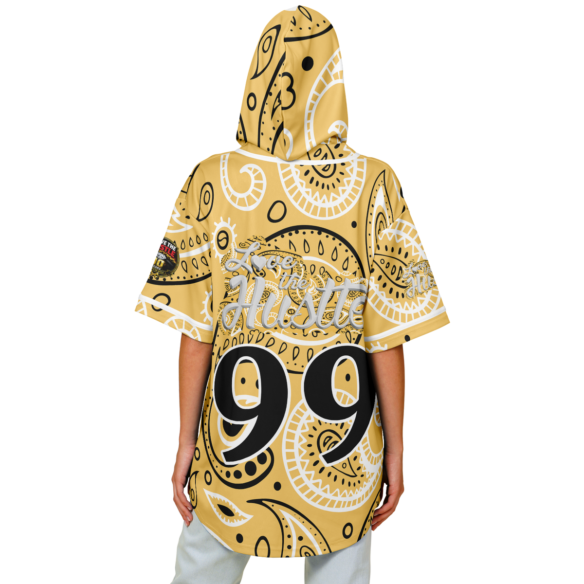 Love The Hustle® Hooded Baseball Jersey - Yellow Squad