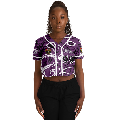 Love The Hustle® Cropped Baseball Jersey - Purple Squad