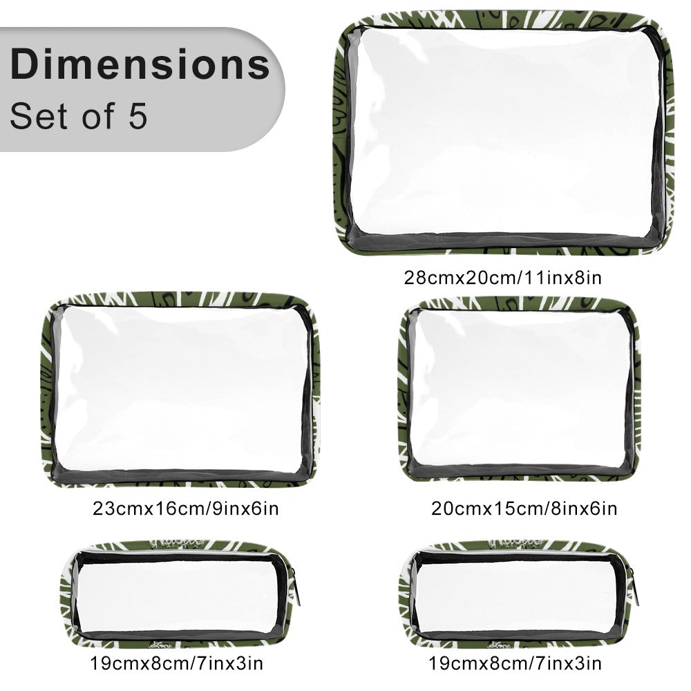 Love The Hustle™ Bandana Transparent Storage Bag – Five in One Collection