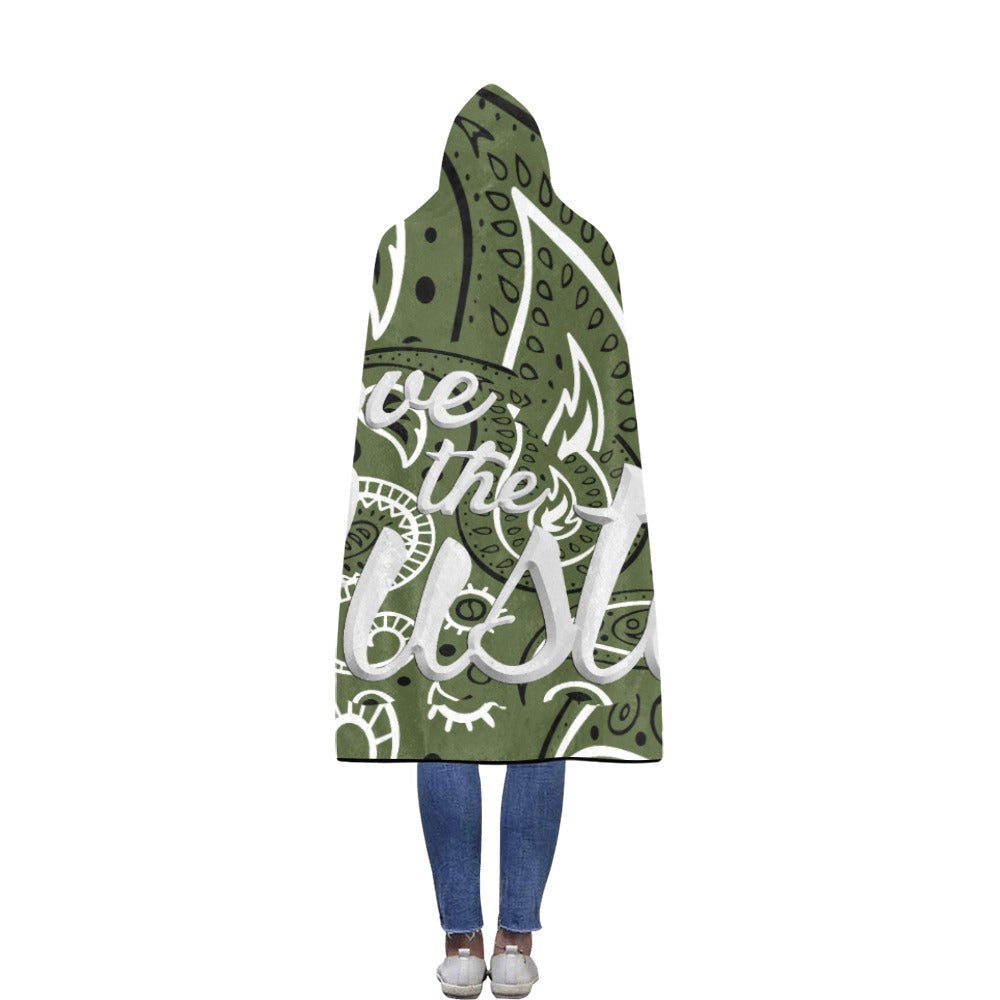 Love The Hustle Flannel Hooded Blanket 60"x80"