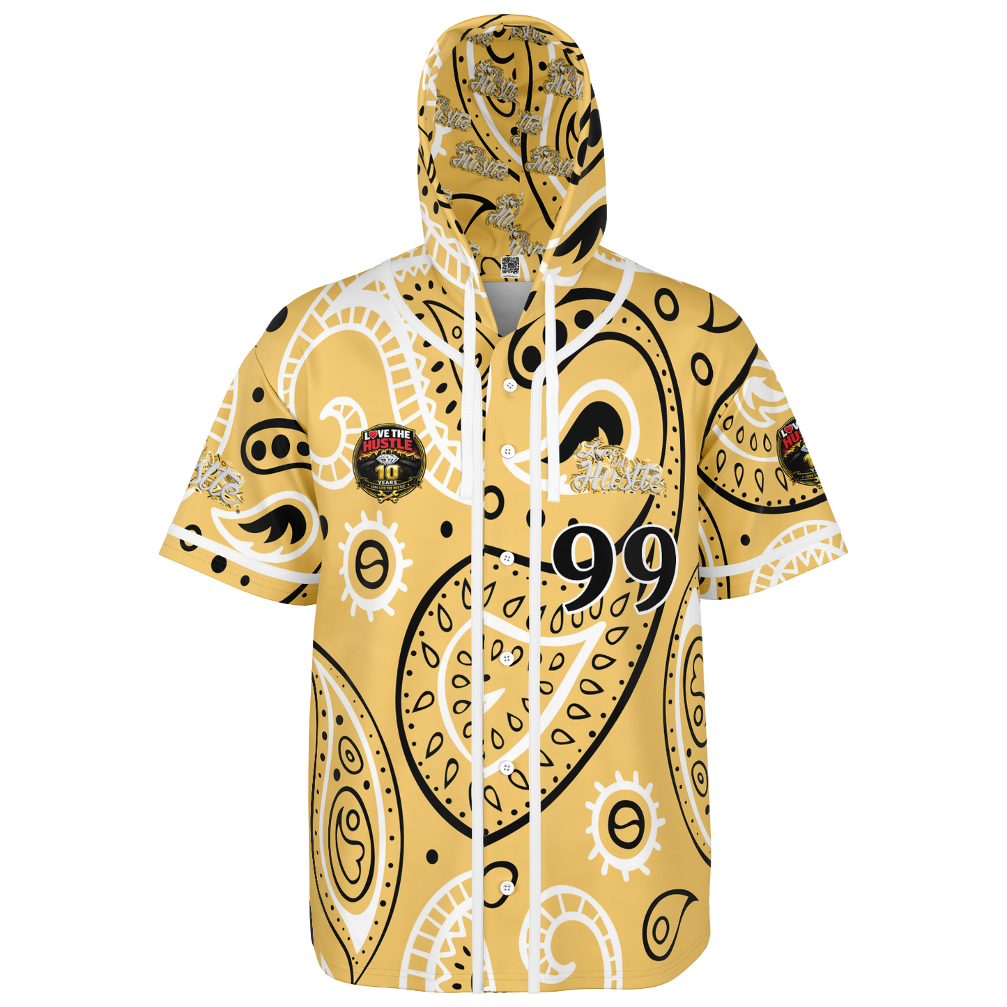 Love The Hustle® Hooded Baseball Jersey - Yellow Squad