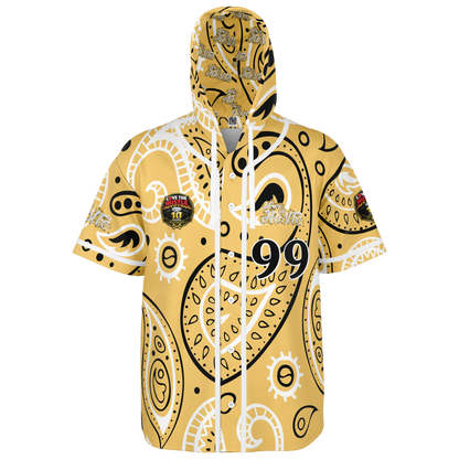Love The Hustle® Hooded Baseball Jersey - Yellow Squad