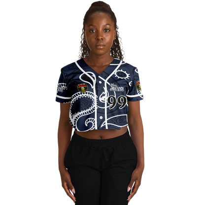 Love The Hustle® Cropped Baseball Jersey - Navy Squad