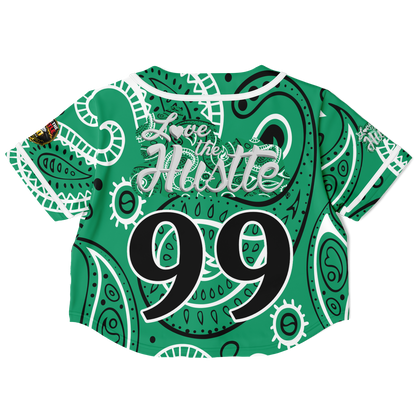 Love The Hustle® Cropped Baseball Jersey - Green Squad