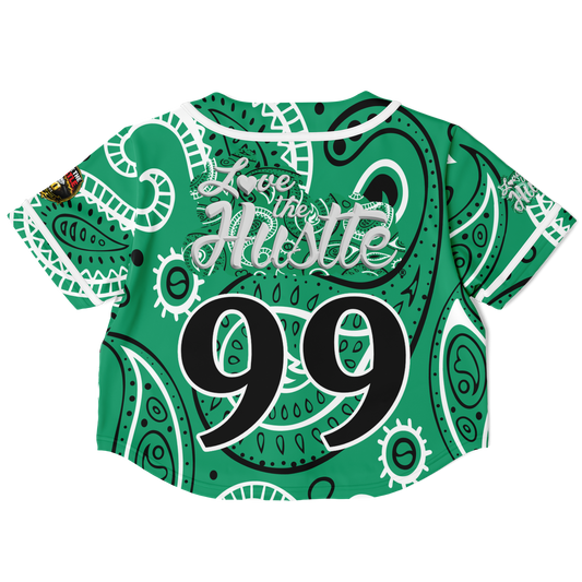 Love The Hustle® Cropped Baseball Jersey - Green Squad