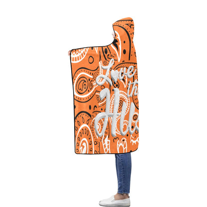 Love The Hustle Flannel Hooded Blanket 60"x80"