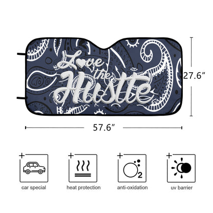 Love The Hustle Auto Sun Shade 57.6" x 27.6"（145cm x 70cm ）