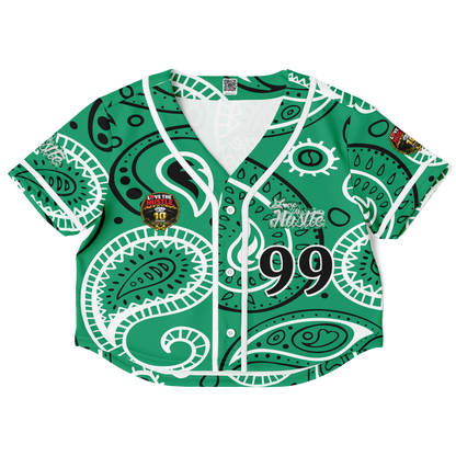 Love The Hustle® Cropped Baseball Jersey - Green Squad
