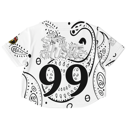 Love The Hustle® Cropped Baseball Jersey - White Squad