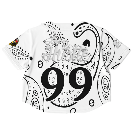 Love The Hustle® Cropped Baseball Jersey - White Squad