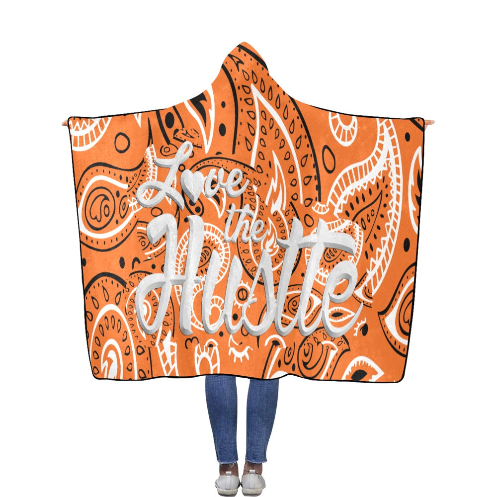 Love The Hustle Flannel Hooded Blanket 60"x80"