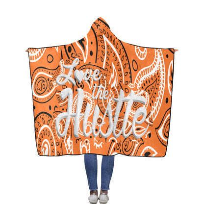 Love The Hustle Flannel Hooded Blanket 60"x80"