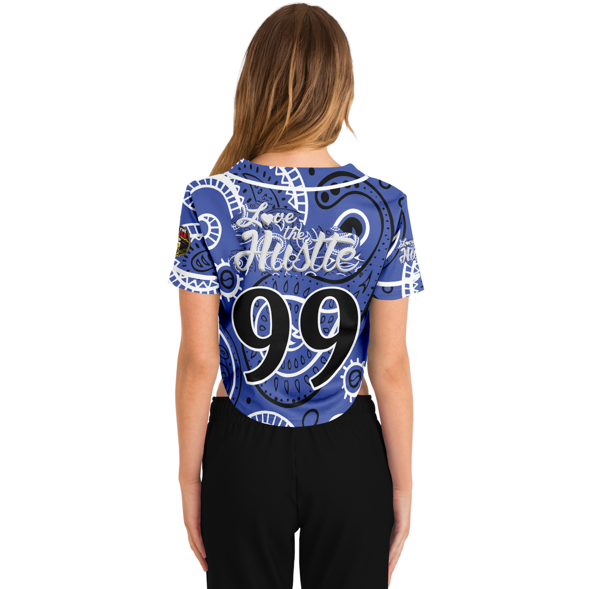 Love The Hustle® Cropped Baseball Jersey - Blue Squad