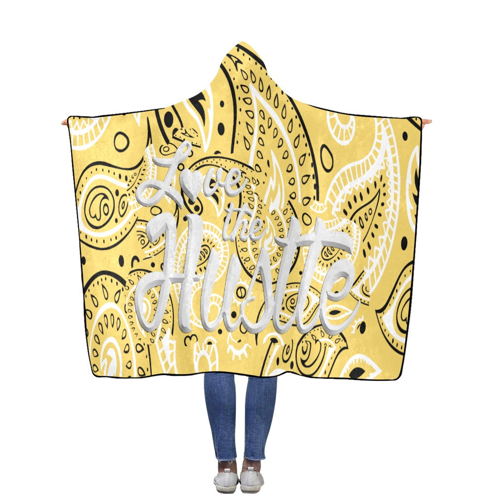 Love The Hustle Flannel Hooded Blanket 60"x80"