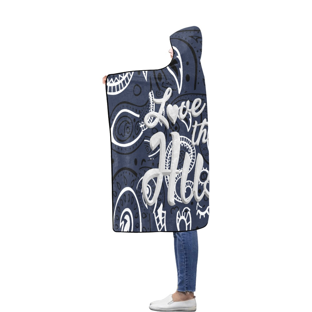 Love The Hustle Flannel Hooded Blanket 60"x80"