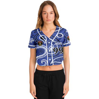 Love The Hustle® Cropped Baseball Jersey - Blue Squad