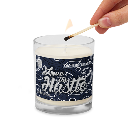 Love The Hustle™ Bandana Glass Jar Midnight Essence Soy Wax Candle, Navy Tops