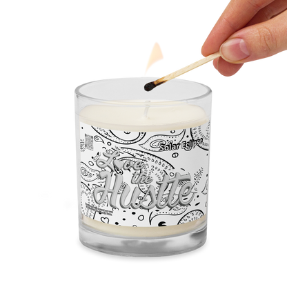 Love The Hustle™ Bandana Glass Jar Solar Eclipse Soy Wax Candle, Clear Tops