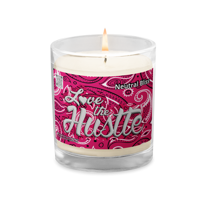 Love The Hustle™ Bandana Glass Jar Neutral Bliss Soy Wax Candle, Pink Tops