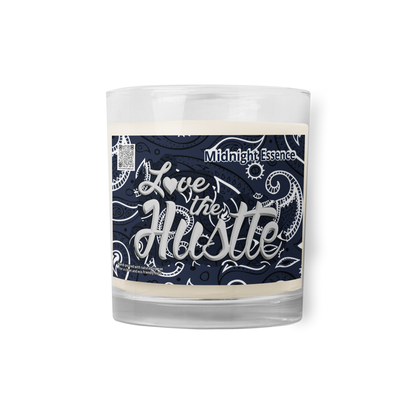 Love The Hustle™ Bandana Glass Jar Midnight Essence Soy Wax Candle, Navy Tops