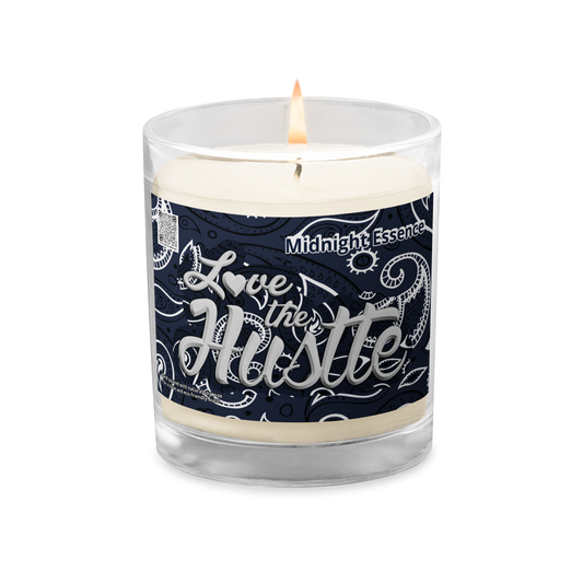 Love The Hustle™ Bandana Glass Jar Midnight Essence Soy Wax Candle, Navy Tops