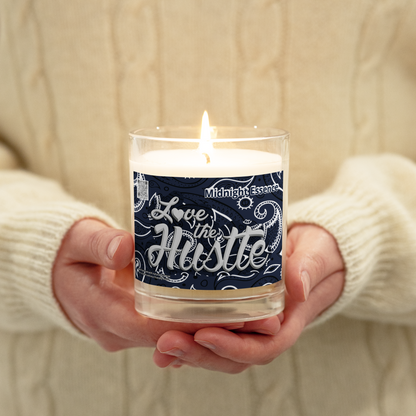 Love The Hustle™ Bandana Glass Jar Midnight Essence Soy Wax Candle, Navy Tops