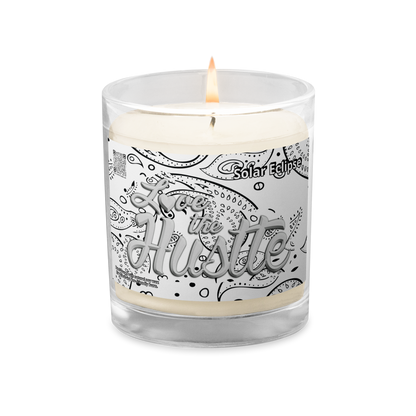 Love The Hustle™ Bandana Glass Jar Solar Eclipse Soy Wax Candle, Clear Tops