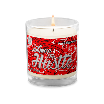 love The Hustle™ Bandana Glass Pure Essence Jar Soy Wax Candle, Red Tops