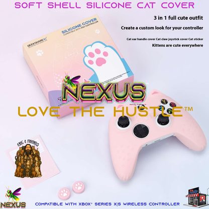 Nexus™ Quantum Firefly­™ Eric & Friends Soft Shell Silicone Cat Cover – Compatible with Xbox® Series X|S Wireless Controller