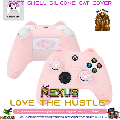 Nexus™ Quantum Firefly­™ Eric & Friends Soft Shell Silicone Cat Cover – Compatible with Xbox® Series X|S Wireless Controller
